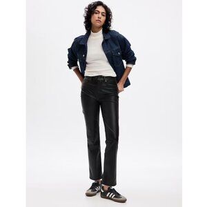 High Rise Vegan Leather Vintage Slim Pants Sz 6 NWOT
